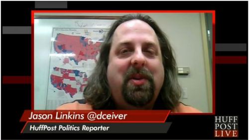 Snapshot of Jason Linkins from his interview on the page of his referenced article. His Twitter name is "dceiver"! lol If the shoe fits....